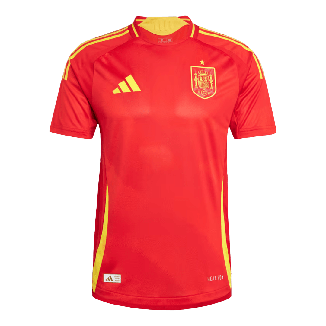 Spain Home Authentic Soccer Jersey EURO - gogoalshop