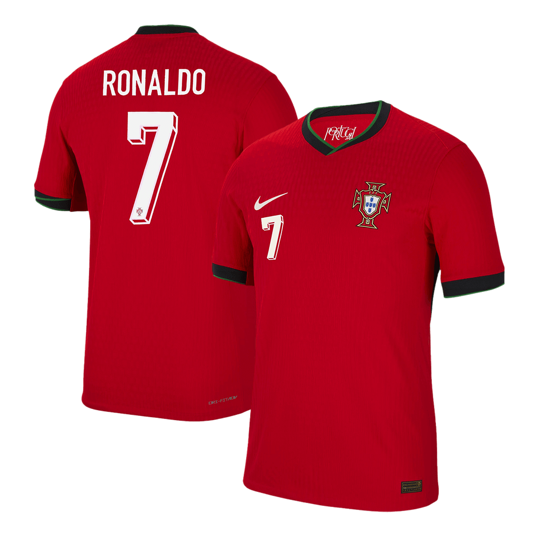 RONALDO #7 Portugal Home Authentic Soccer Jersey EURO - gogoalshop