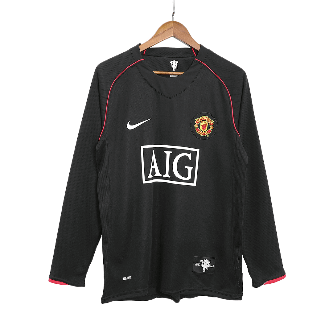 Retro Soccer Jersey Manchester United Away Long Sleeve 2007/08 - gogoalshop