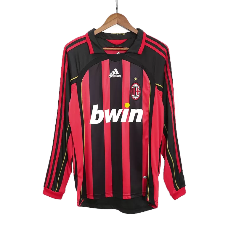Vintage Soccer Jersey AC Milan Home Long Sleeve 2006/07 - gogoalshop