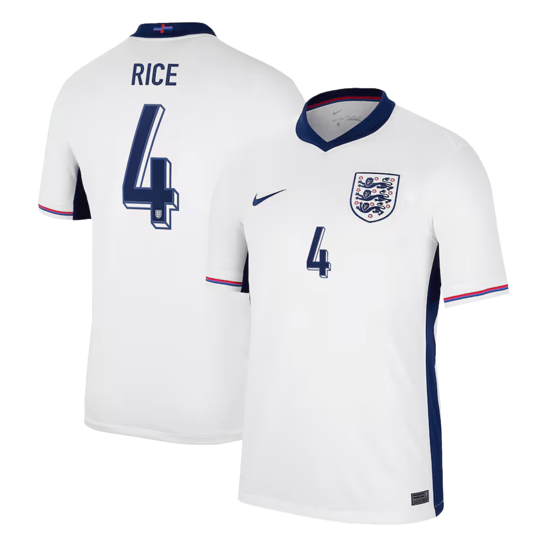 RICE #4 England Home Soccer Jersey EURO - gogoalshop