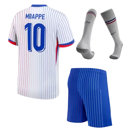 MBAPPE #10 France Away Kids Soccer Jerseys Full Kit EURO 2024 - gogoalshop