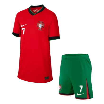 RONALDO #7 Portugal Home Kids Soccer Jerseys Kit EURO 2024 - gogoalshop