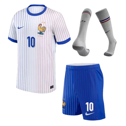 MBAPPE #10 France Away Kids Soccer Jerseys Full Kit EURO 2024 - gogoalshop