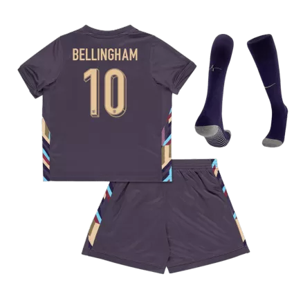 BELLINGHAM #10 England Away Kids Soccer Jerseys Full Kit EURO 2024 - gogoalshop