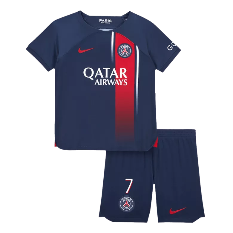 MBAPPÉ #7 PSG Home Kids Soccer Jerseys Kit 2023/24 - gogoalshop