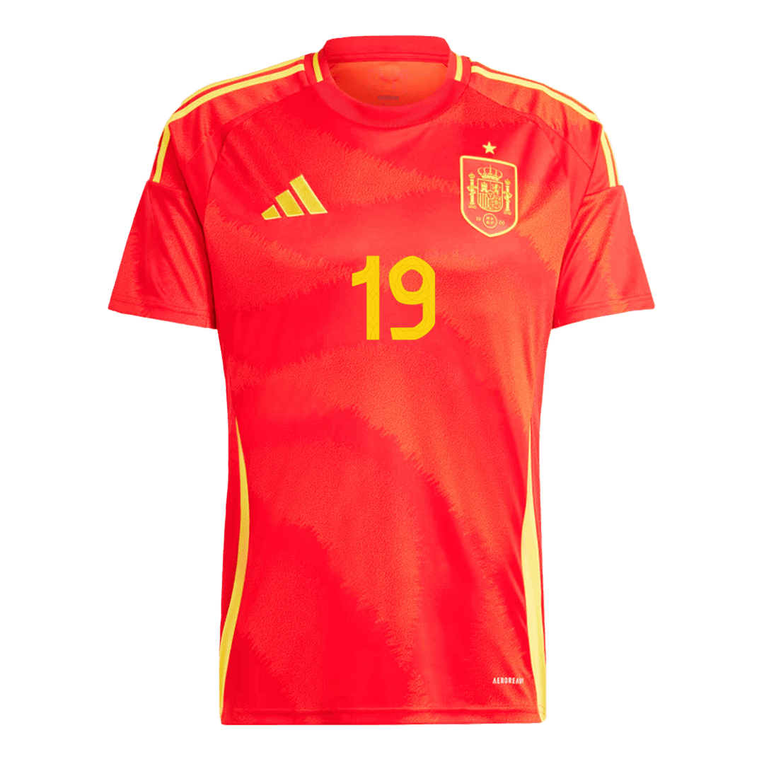 LAMINE YAMAL #19 Spain Home Soccer Jersey EURO - gogoalshop