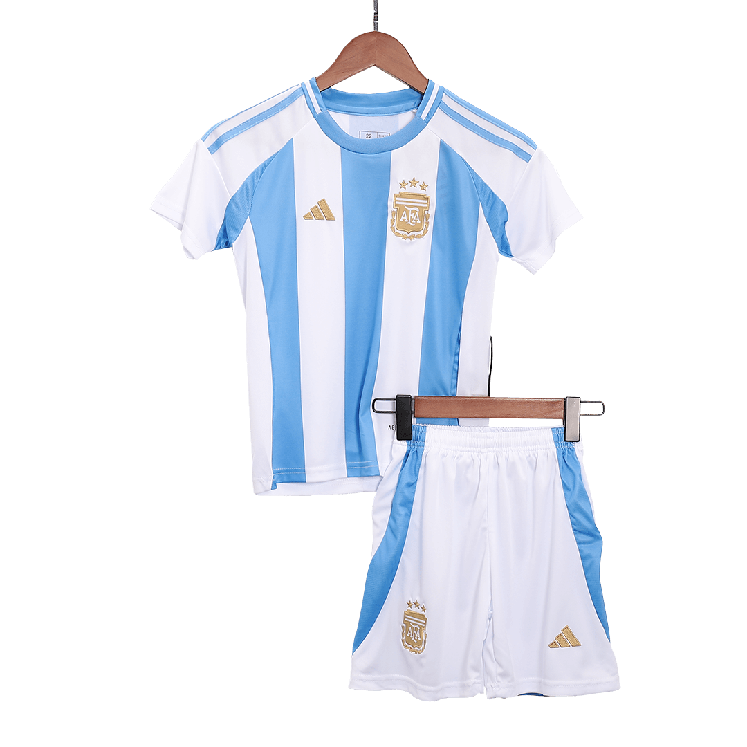 Argentina Home Kids Soccer Jerseys Kit Copa America - gogoalshop
