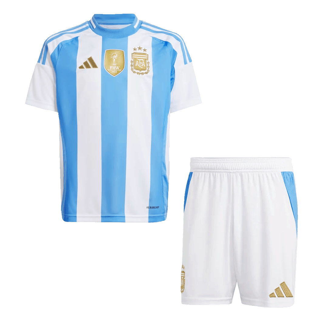 Argentina Home Kids Soccer Jerseys Kit - gogoalshop