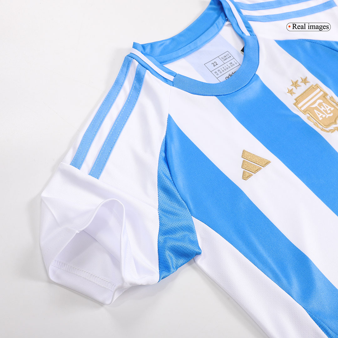 Argentina Home Kids Soccer Jerseys Kit Copa America - gogoalshop