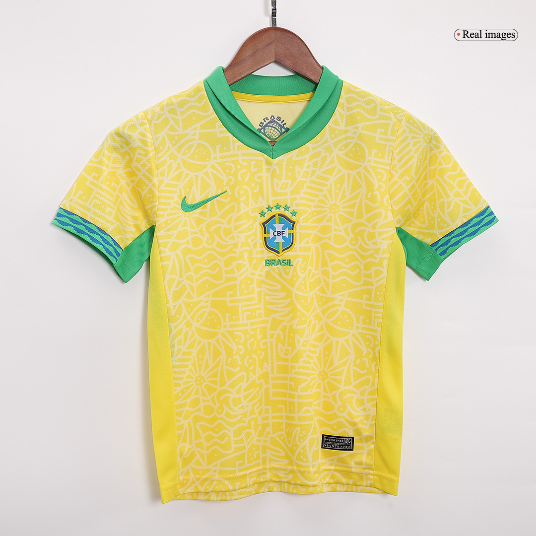 Brazil Home Kids Soccer Jerseys Kit Copa America - gogoalshop