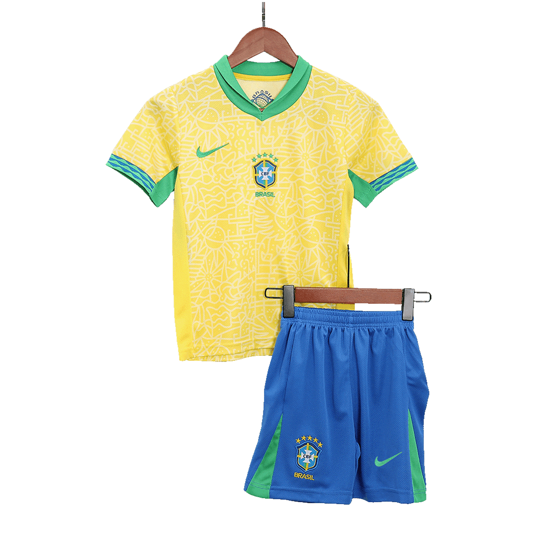 Brazil Home Kids Soccer Jerseys Kit Copa America - gogoalshop