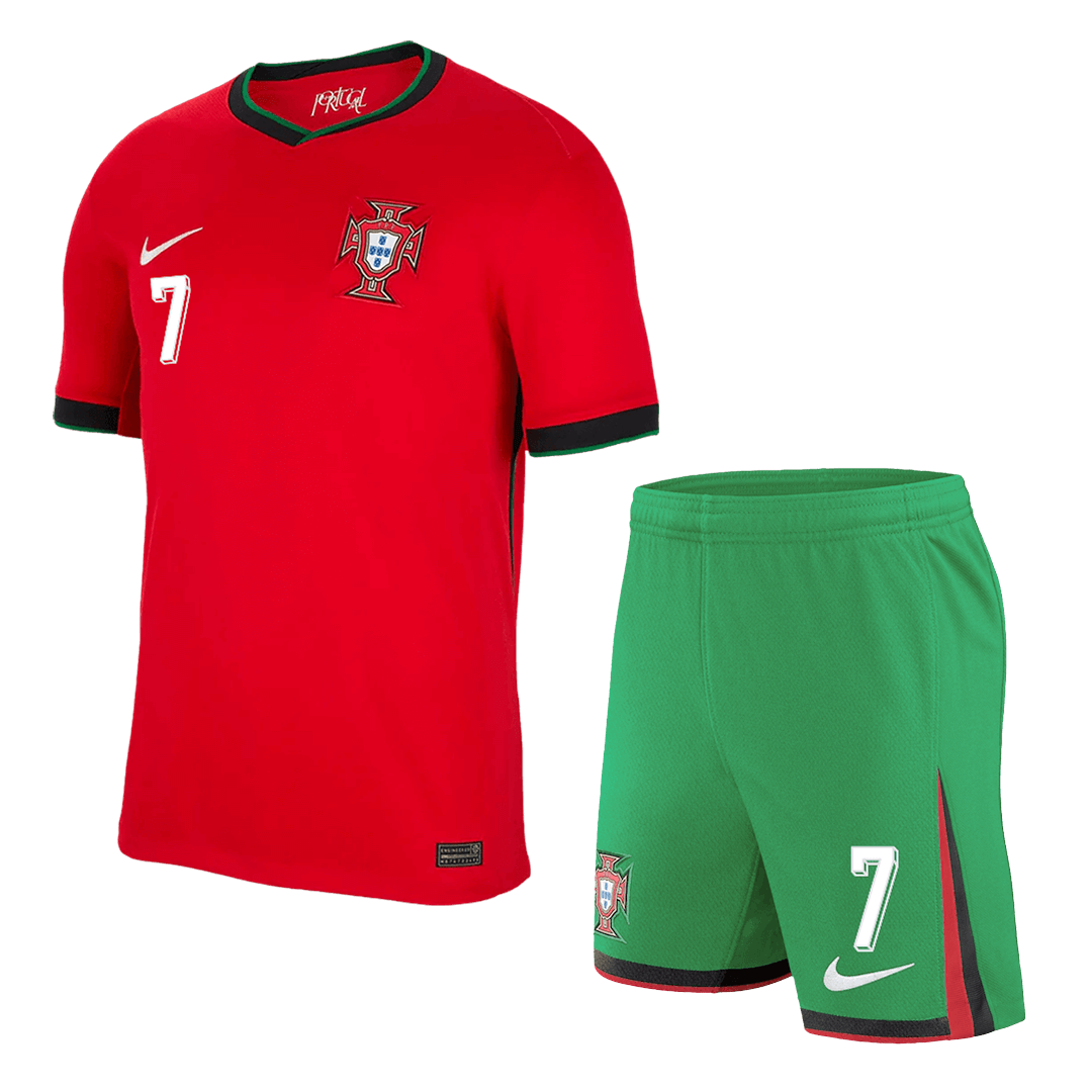 RONALDO #7 Portugal Home Jerseys Kit EURO - gogoalshop