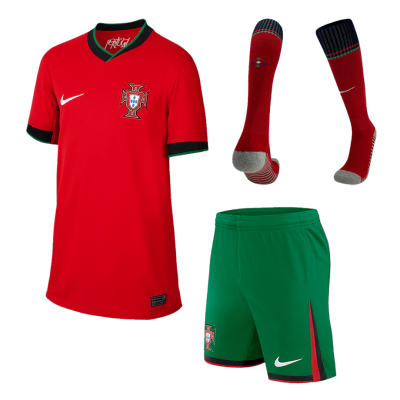 Portugal Home Kids Soccer Jerseys Full Kit EURO - gogoalshop