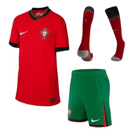 Portugal Home Kids Soccer Jerseys Full Kit EURO 2024 - gogoalshop
