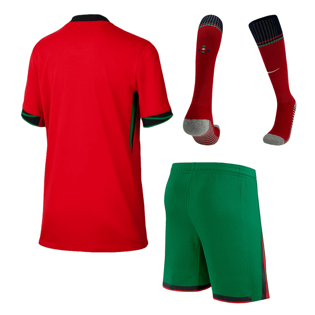 Portugal Home Kids Soccer Jerseys Full Kit EURO - gogoalshop