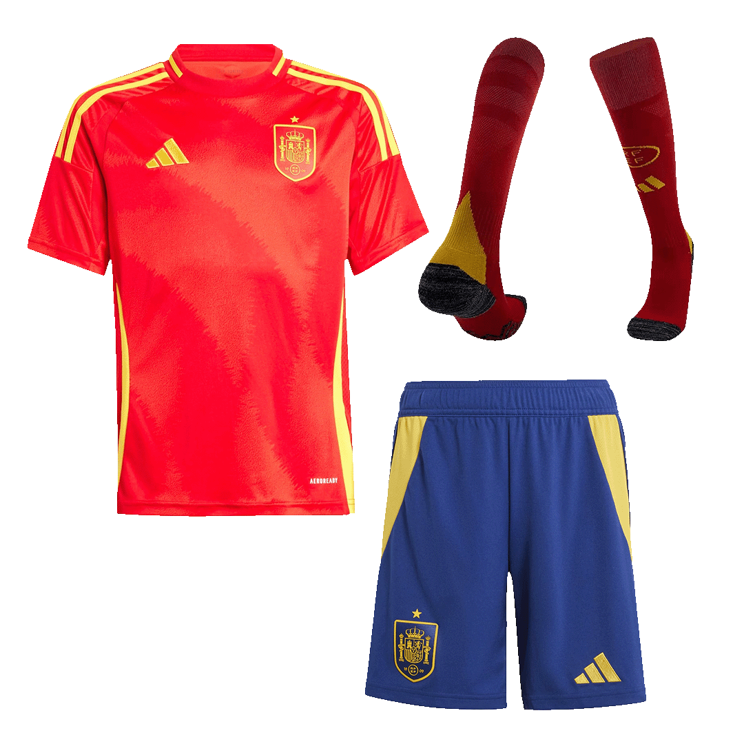 Spain Home Kids Soccer Jerseys Full Kit EURO - gogoalshop