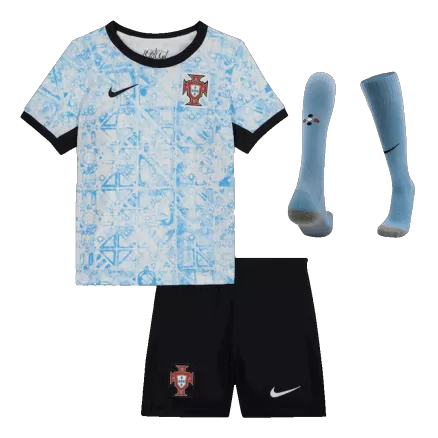 Portugal Away Kids Soccer Jerseys Full Kit EURO 2024 - gogoalshop