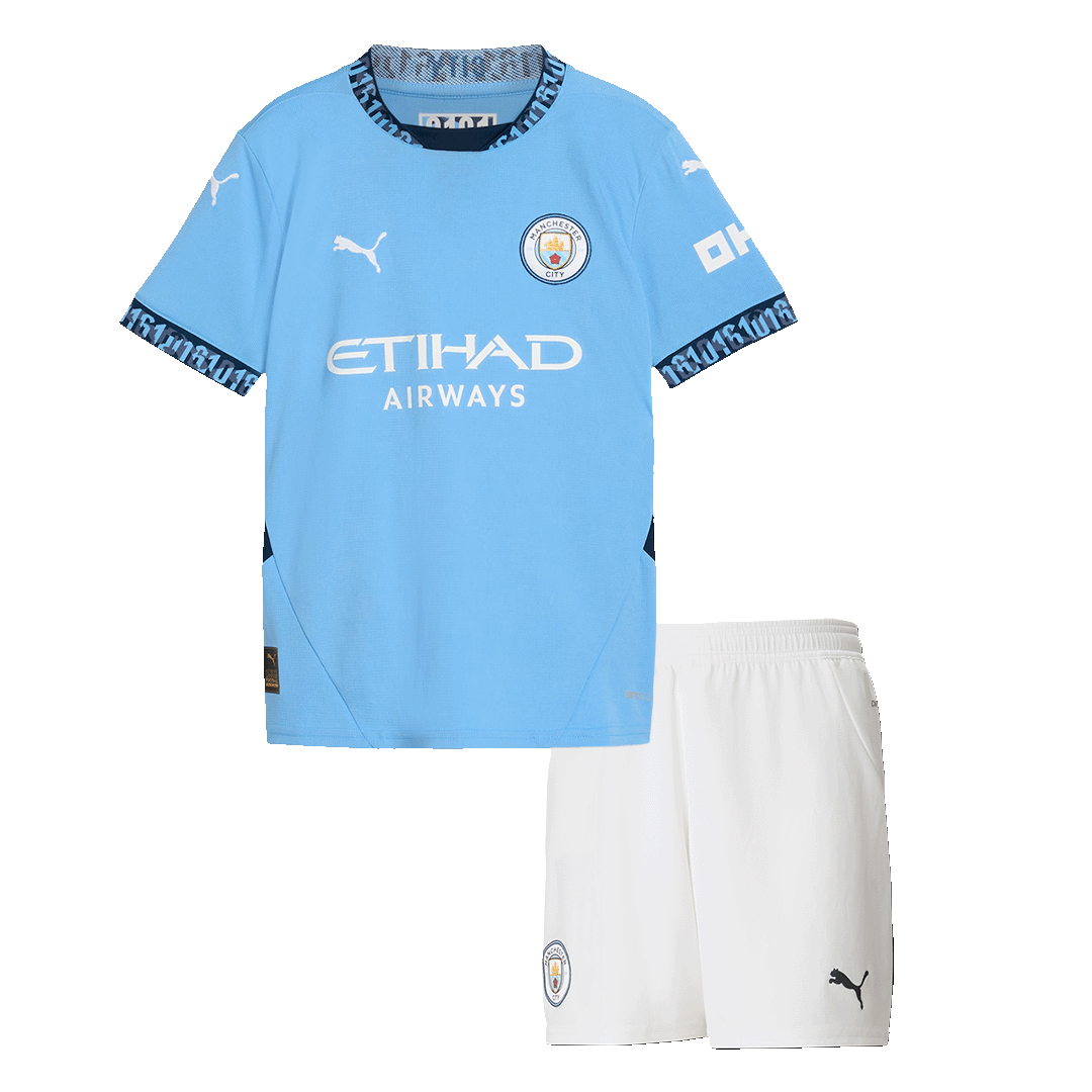 Manchester City Home Kids Soccer Jerseys Kit - gogoalshop