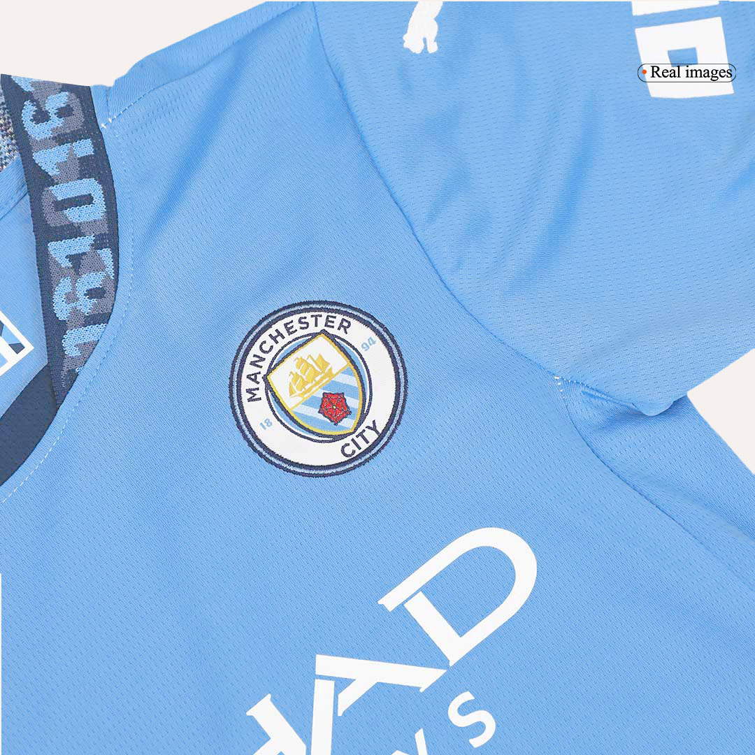Manchester City Home Kids Soccer Jerseys Kit - gogoalshop