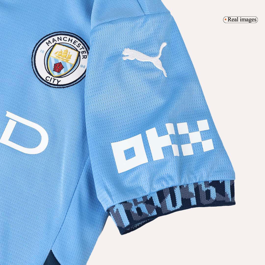 Manchester City Home Kids Soccer Jerseys Kit - gogoalshop