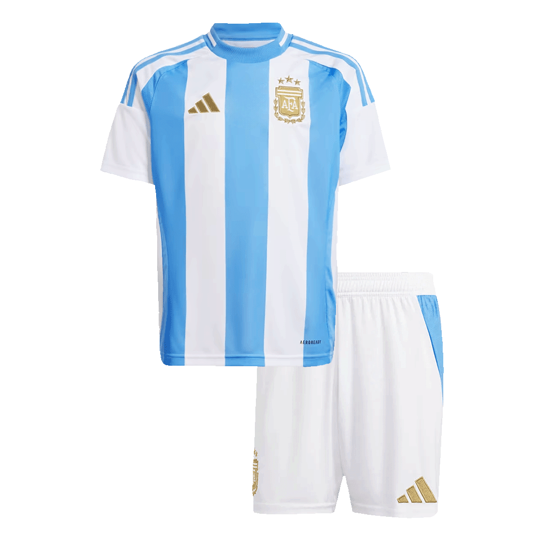 Argentina Home Kids Soccer Jerseys Kit Copa America - gogoalshop