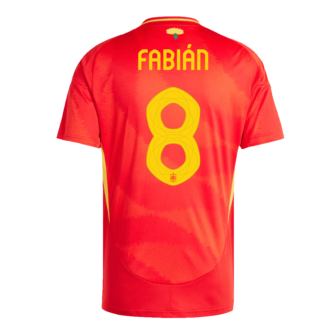 FABIÁN #8 Spain Home Soccer Jersey EURO - gogoalshop
