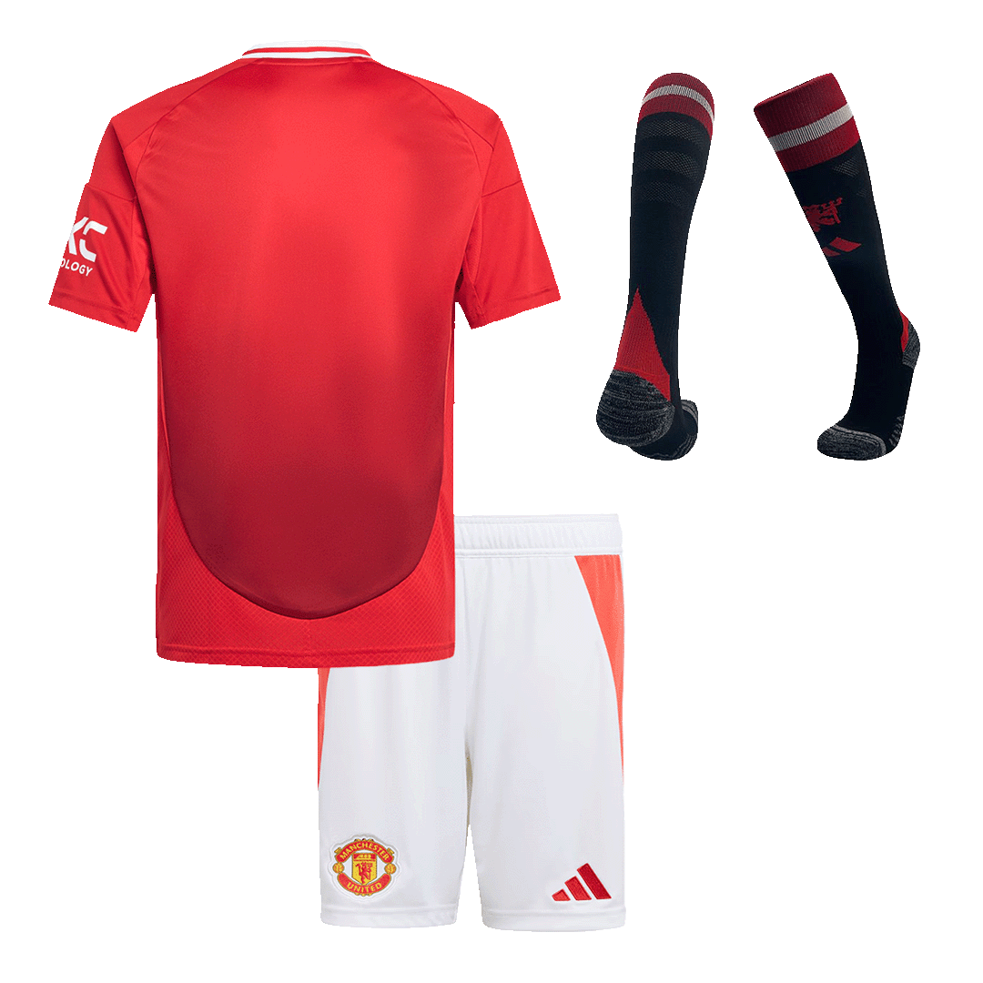 Manchester United Home Kids Soccer Jerseys Full Kit - gogoalshop