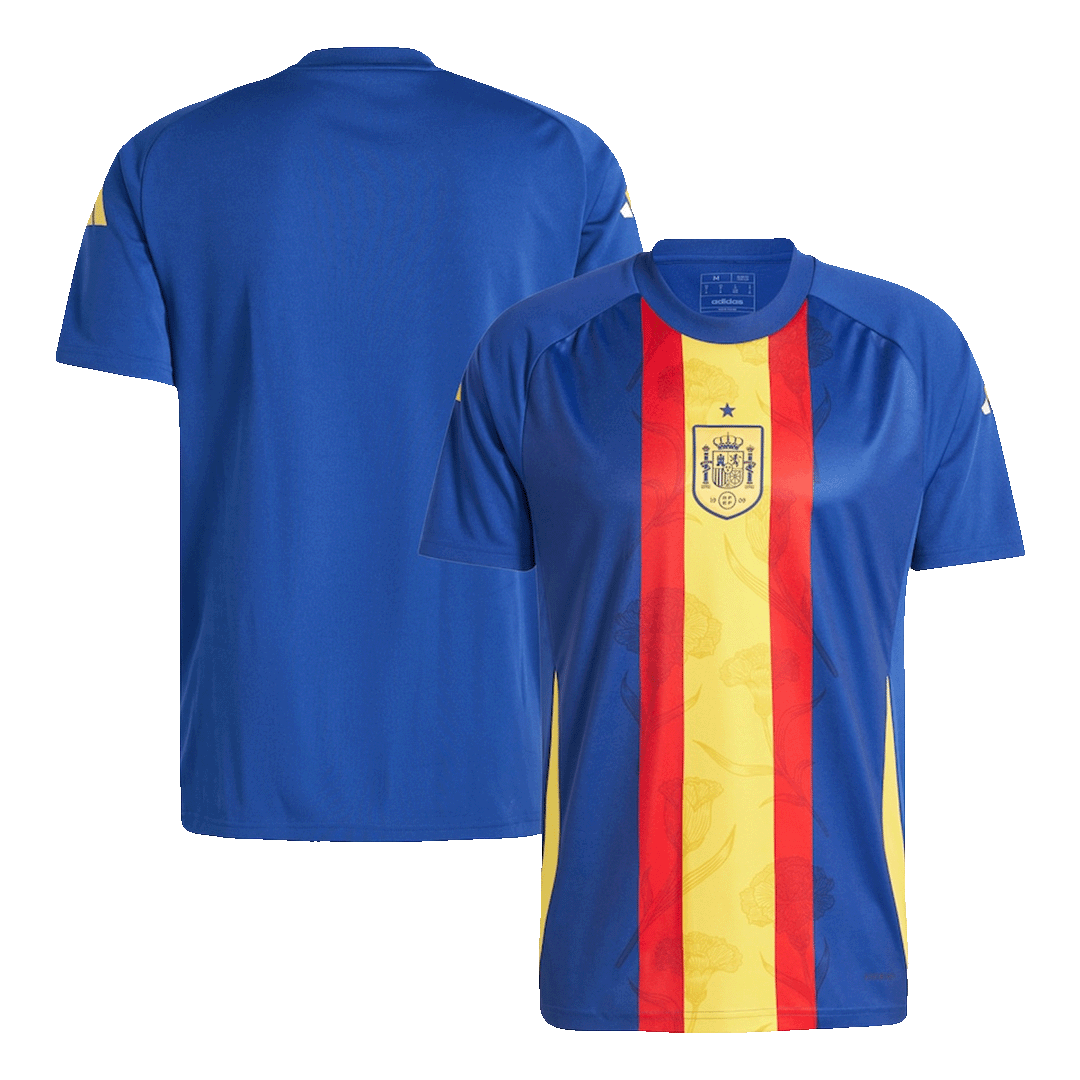 Spain Pre-Match Soccer Jersey EURO Blue - gogoalshop