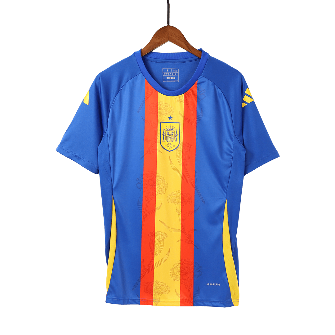 Spain Pre-Match Soccer Jersey EURO Blue - gogoalshop