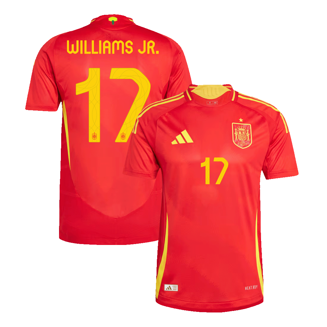WILLIAMS JR. #17 Spain Home Authentic Soccer Jersey EURO - gogoalshop