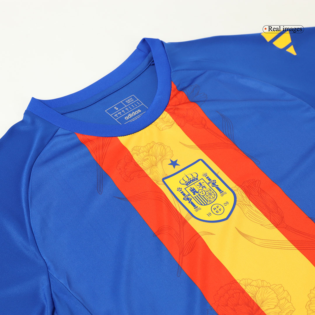 Spain Pre-Match Soccer Jersey EURO Blue - gogoalshop