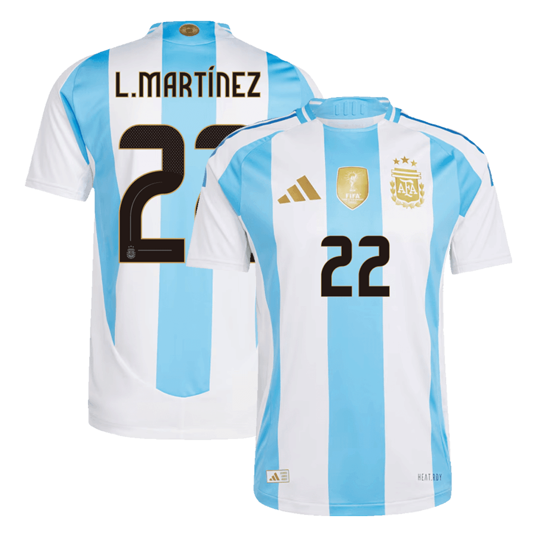 L.MARTÍNEZ #22 Argentina Home Authentic Soccer Jersey - gogoalshop