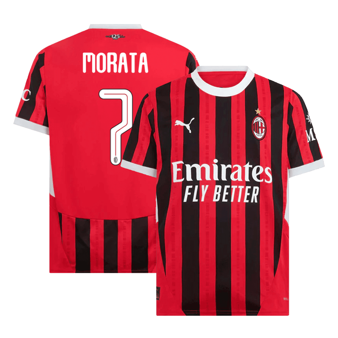 MORATA 7 AC Milan Home Soccer Jersey 2024 25 Gogoalshop