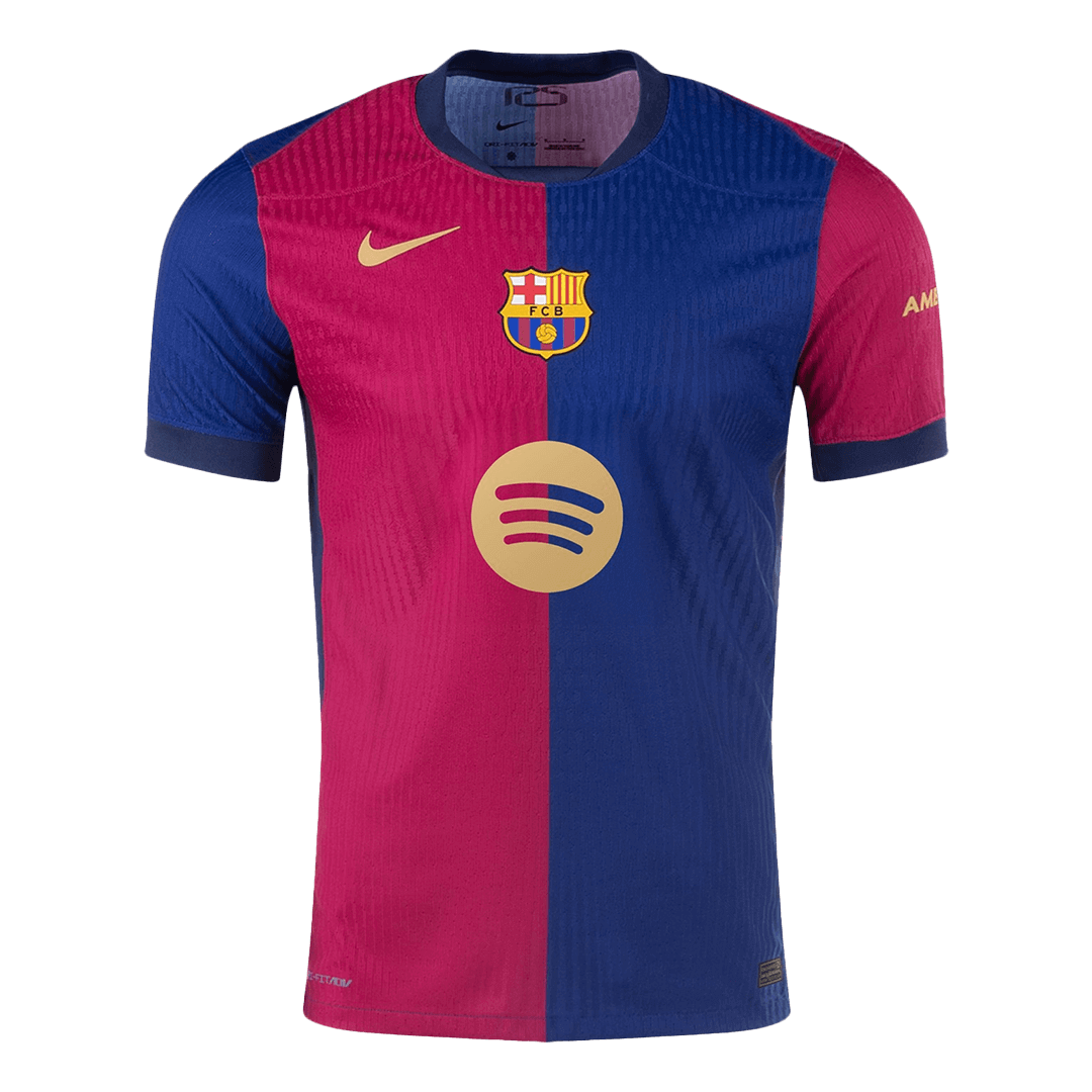 Barcelona Home Authentic Soccer Jersey - 125th Anniversary(Spotify Logo Without Text) - gogoalshop
