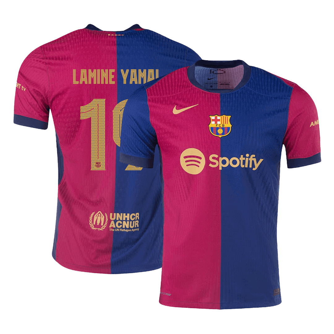 LAMINE YAMAL #19 Barcelona Home Authentic Soccer Jersey - UCL - gogoalshop