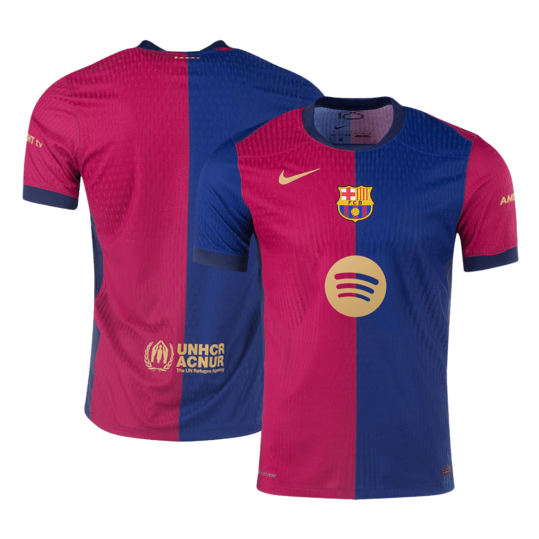 Barcelona Home Authentic Soccer Jersey - 125th Anniversary(Spotify Logo Without Text) - gogoalshop