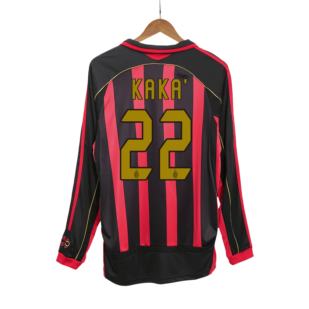Retro Soccer Jersey KAKA' #22 AC Milan Home Long Sleeve 2006/07 - gogoalshop