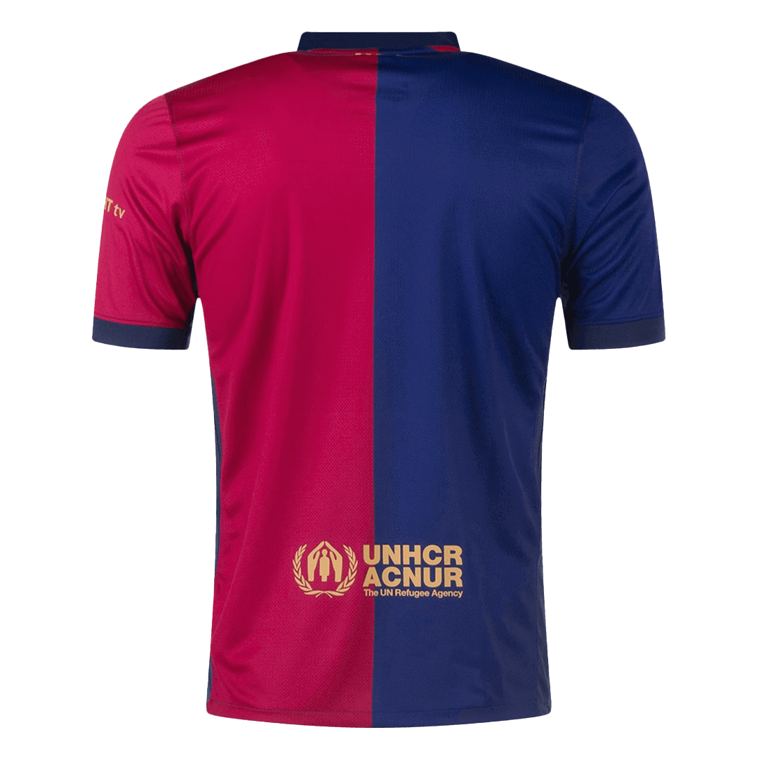 Barcelona Home Soccer Jersey - 125th Anniversary (Spotify Logo Without Text) - gogoalshop
