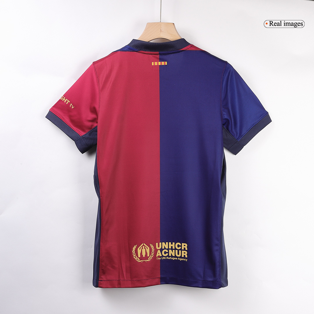 LEWANDOWSKI #9 Barcelona Home Soccer Jersey - Spotify Logo Without Text - gogoalshop