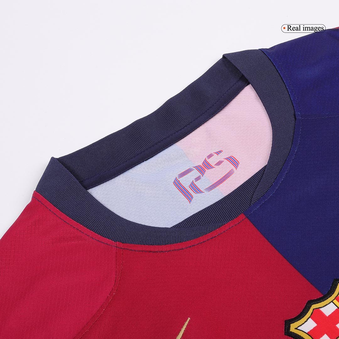 LAMINE YAMAL #19 Barcelona Home Soccer Jersey - Spotify Logo Without Text - gogoalshop