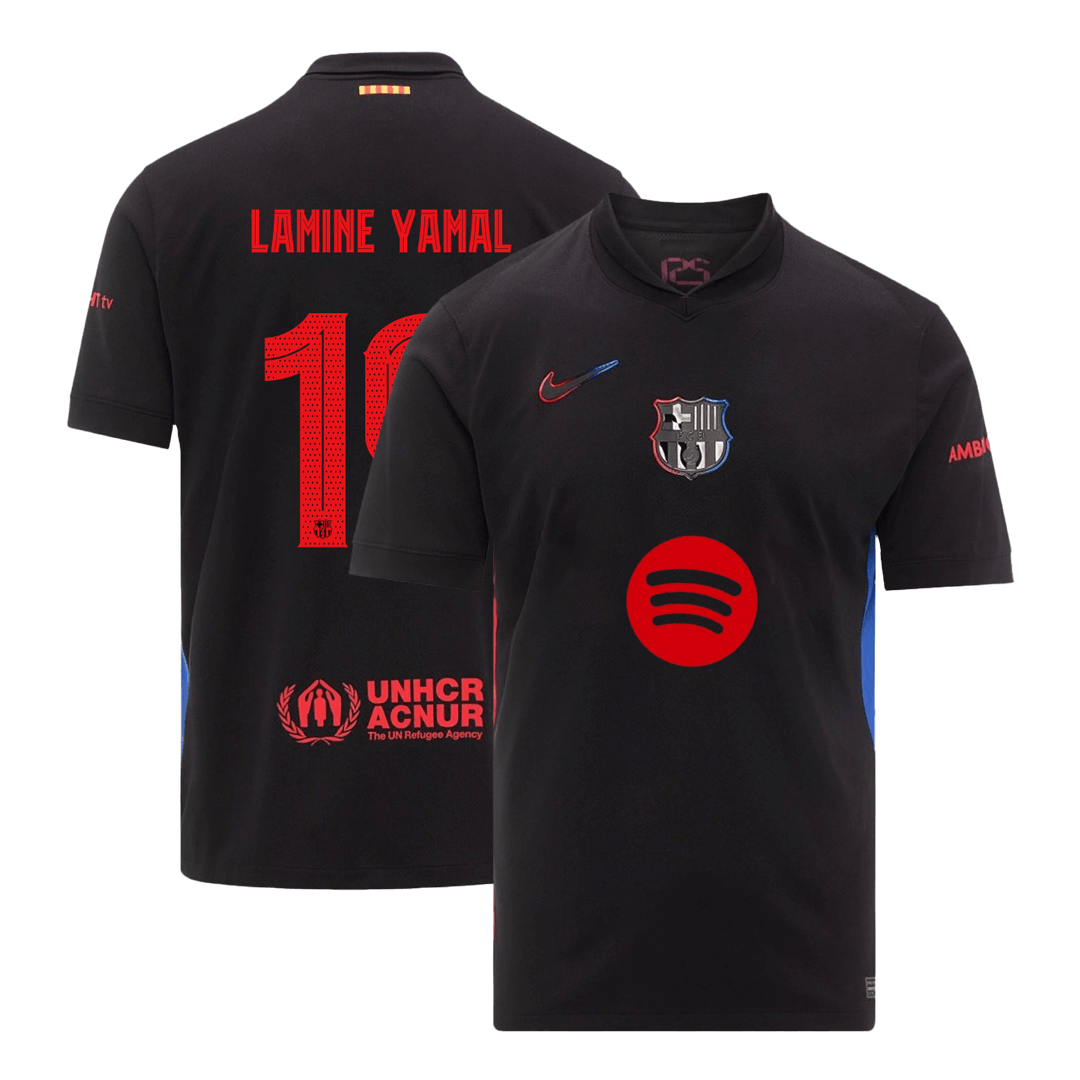 LAMINE YAMAL #19 Barcelona Away Soccer Jersey - UCL (Spotify Logo Without Text) - gogoalshop
