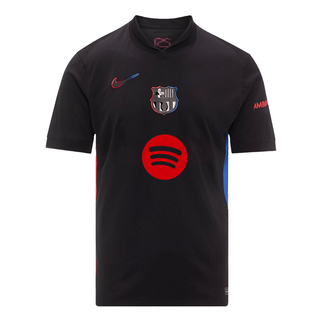 Barcelona Away Soccer Jersey- Spotify Logo Without Text - gogoalshop