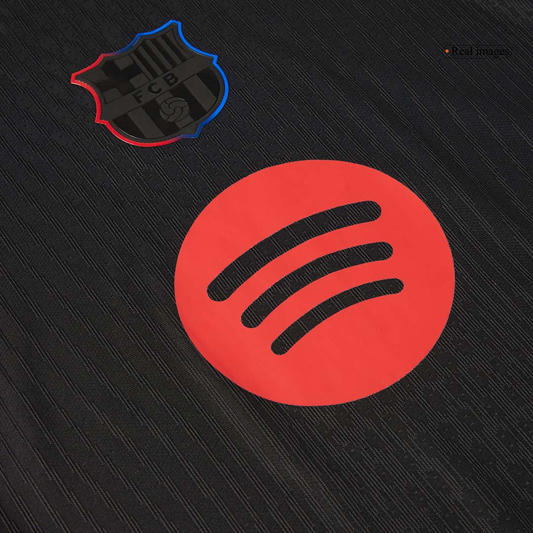 Barcelona Away Authentic Soccer Jersey - Spotify Logo Without Text - gogoalshop