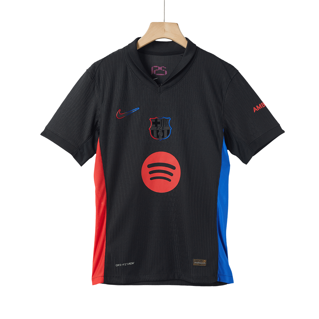 Barcelona Away Authentic Soccer Jersey - Spotify Logo Without Text - gogoalshop