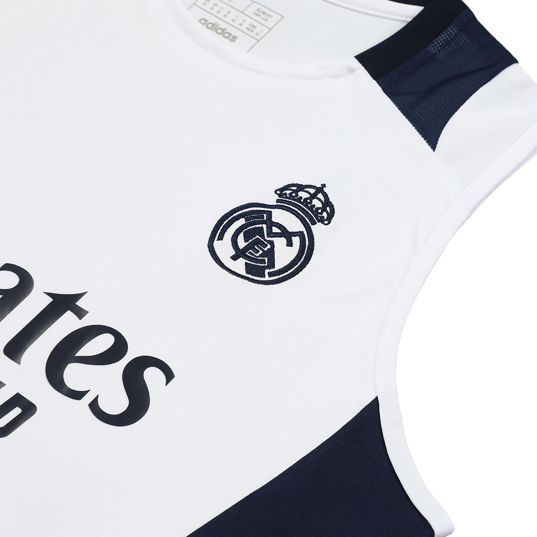 Real Madrid Pre-Match Sleeveless Top White - gogoalshop