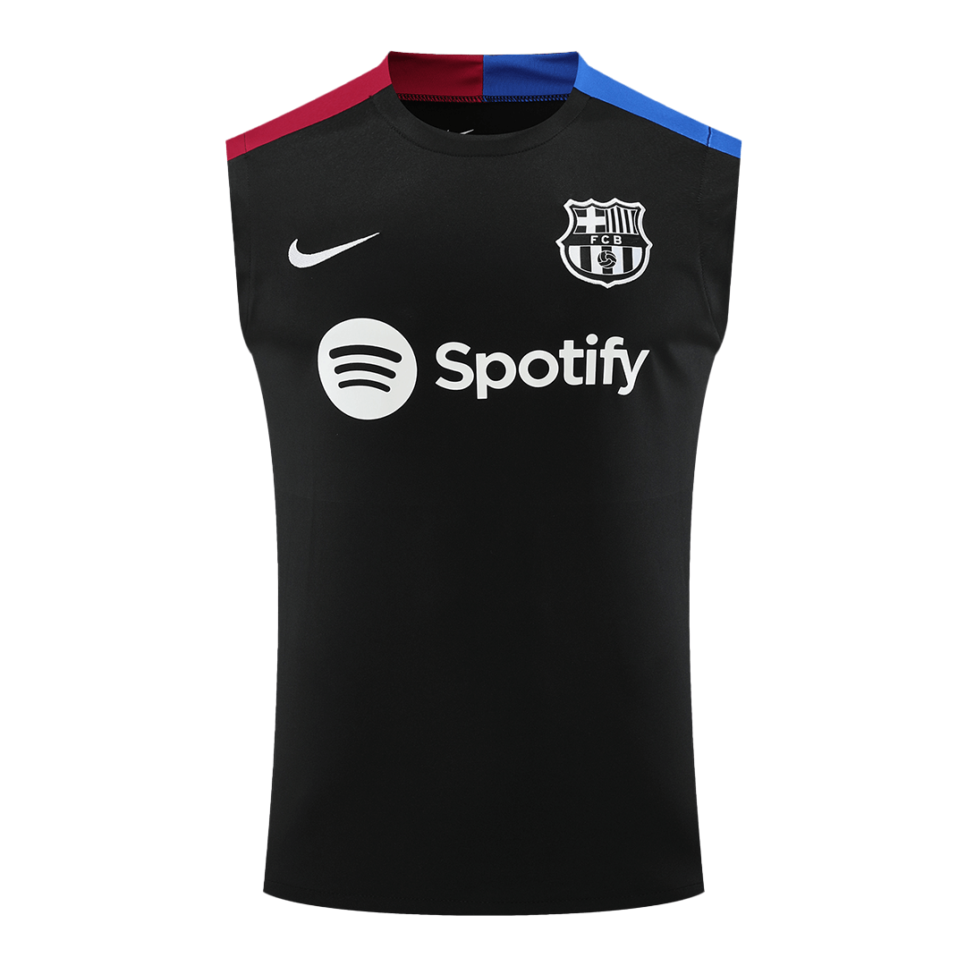 Barcelona Pre-Match Sleeveless Top Black - gogoalshop