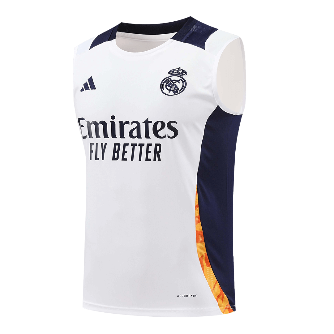 Real Madrid Pre-Match Sleeveless Top White - gogoalshop