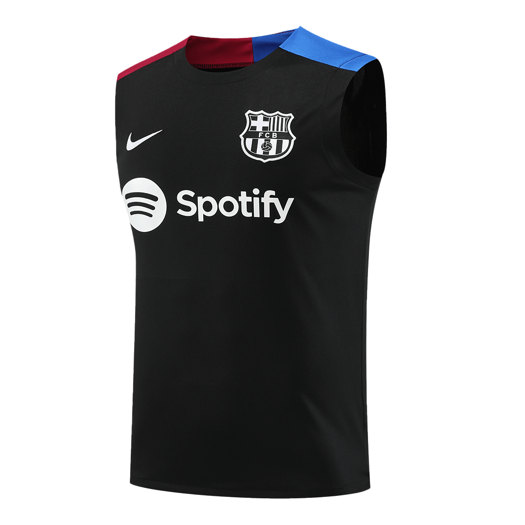 Barcelona Pre-Match Sleeveless Top Black - gogoalshop