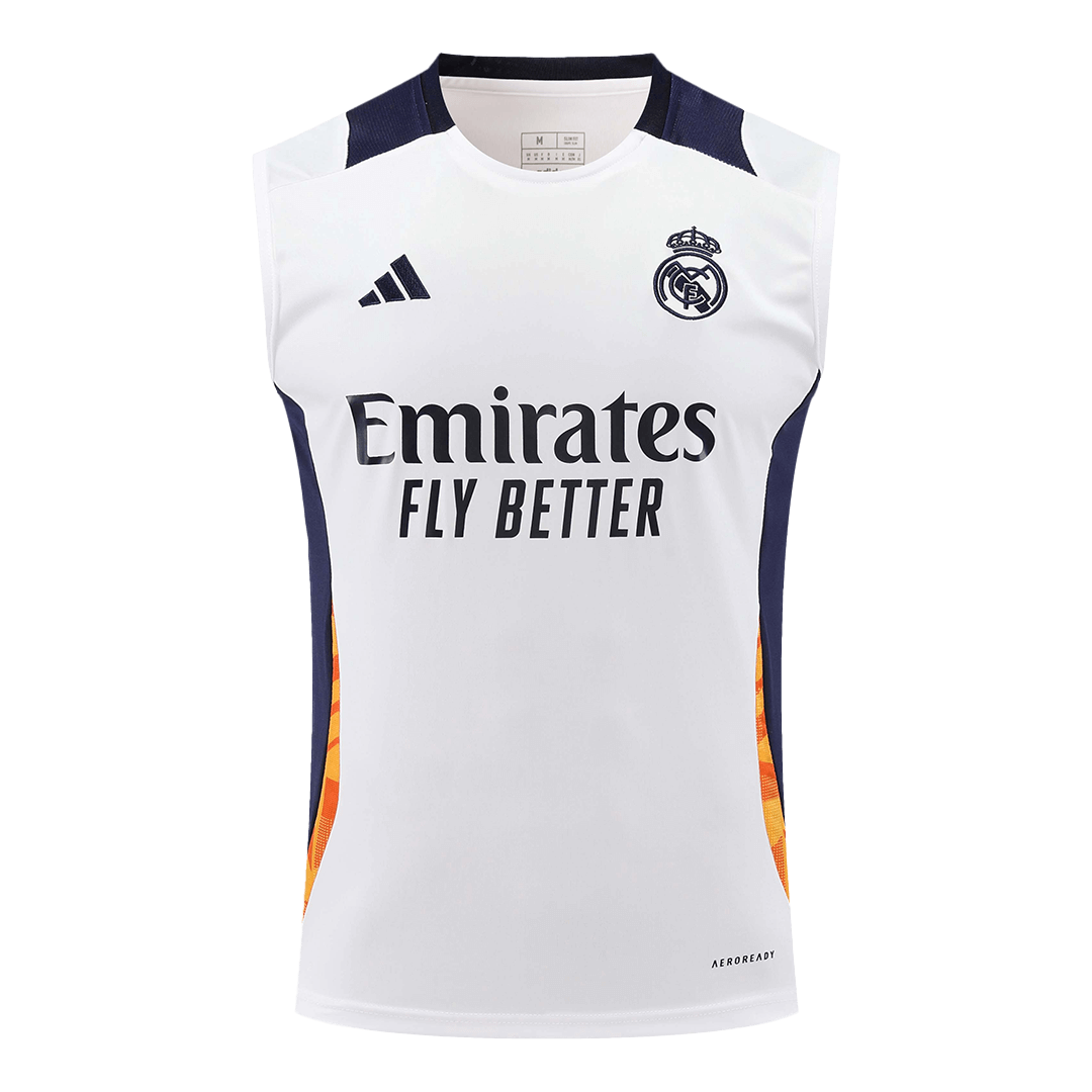Real Madrid Pre-Match Sleeveless Top White - gogoalshop